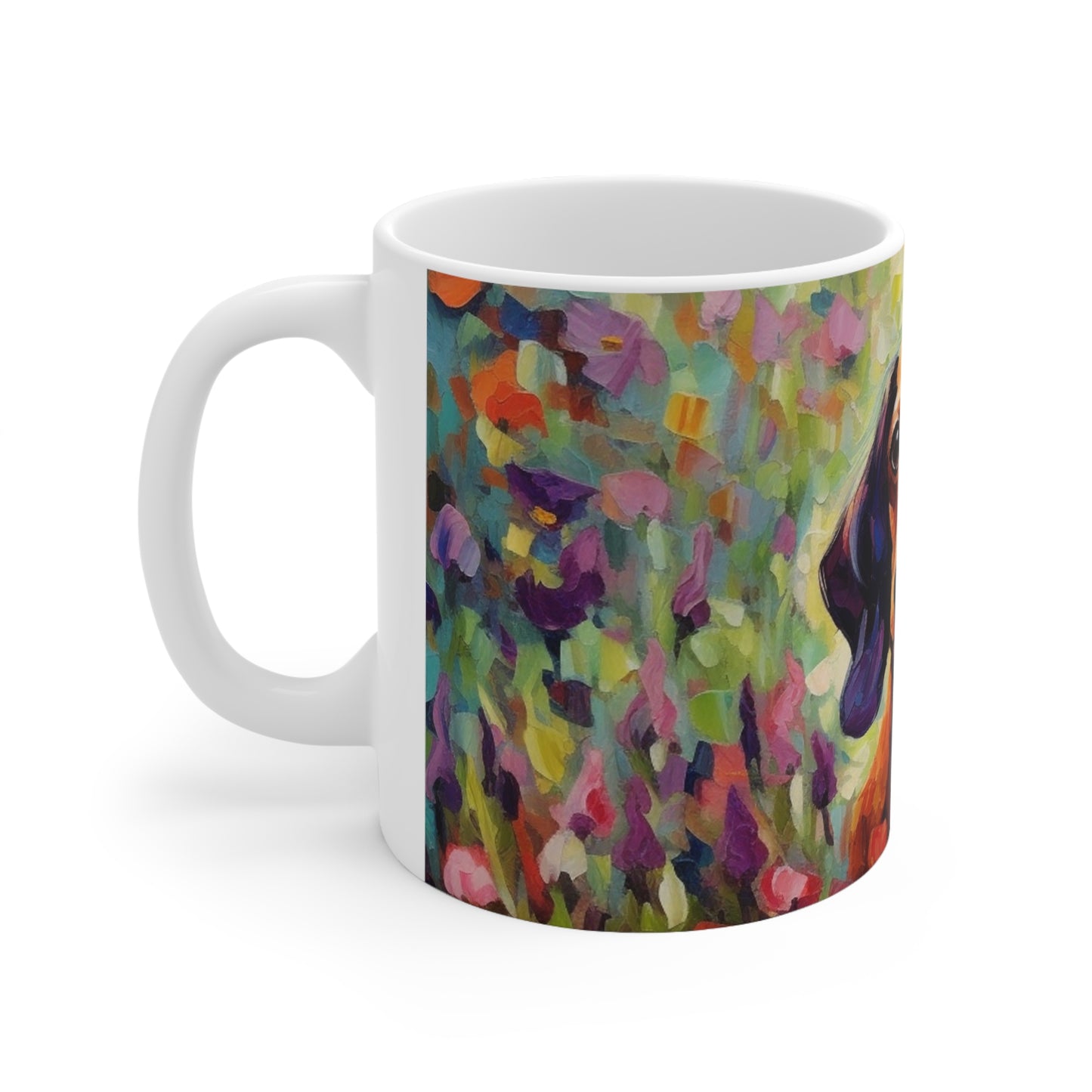 Coffee Mug - Dachshund in Flowers