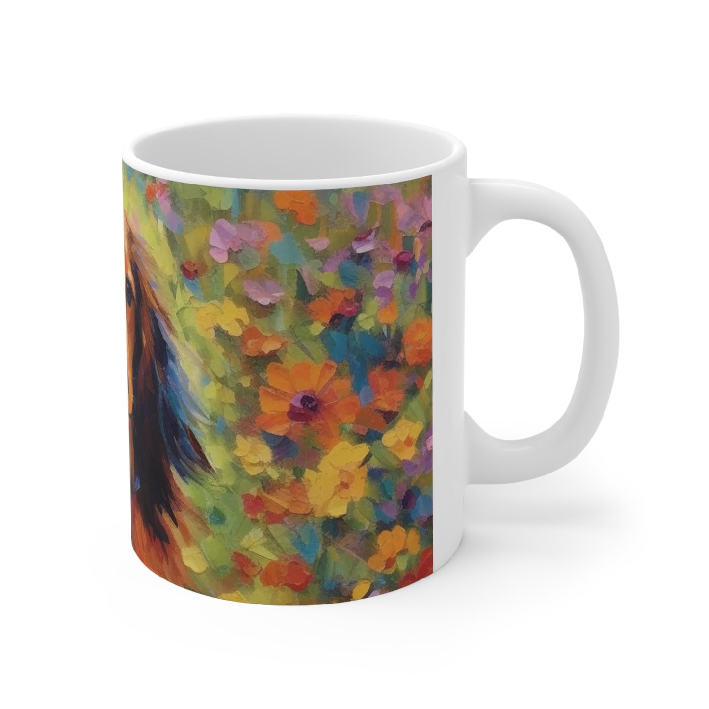 Coffee Mug - Brown in Flowers