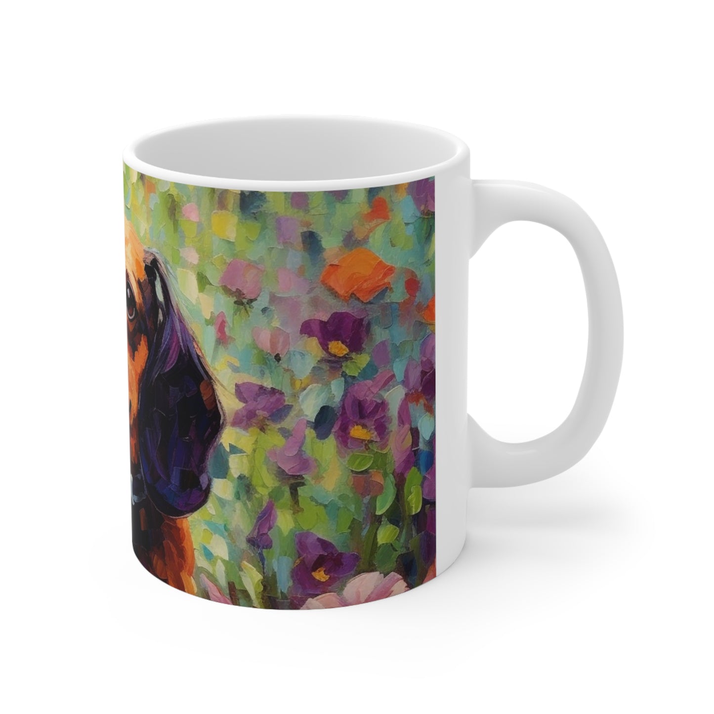 Coffee Mug - Dachshund in Flowers