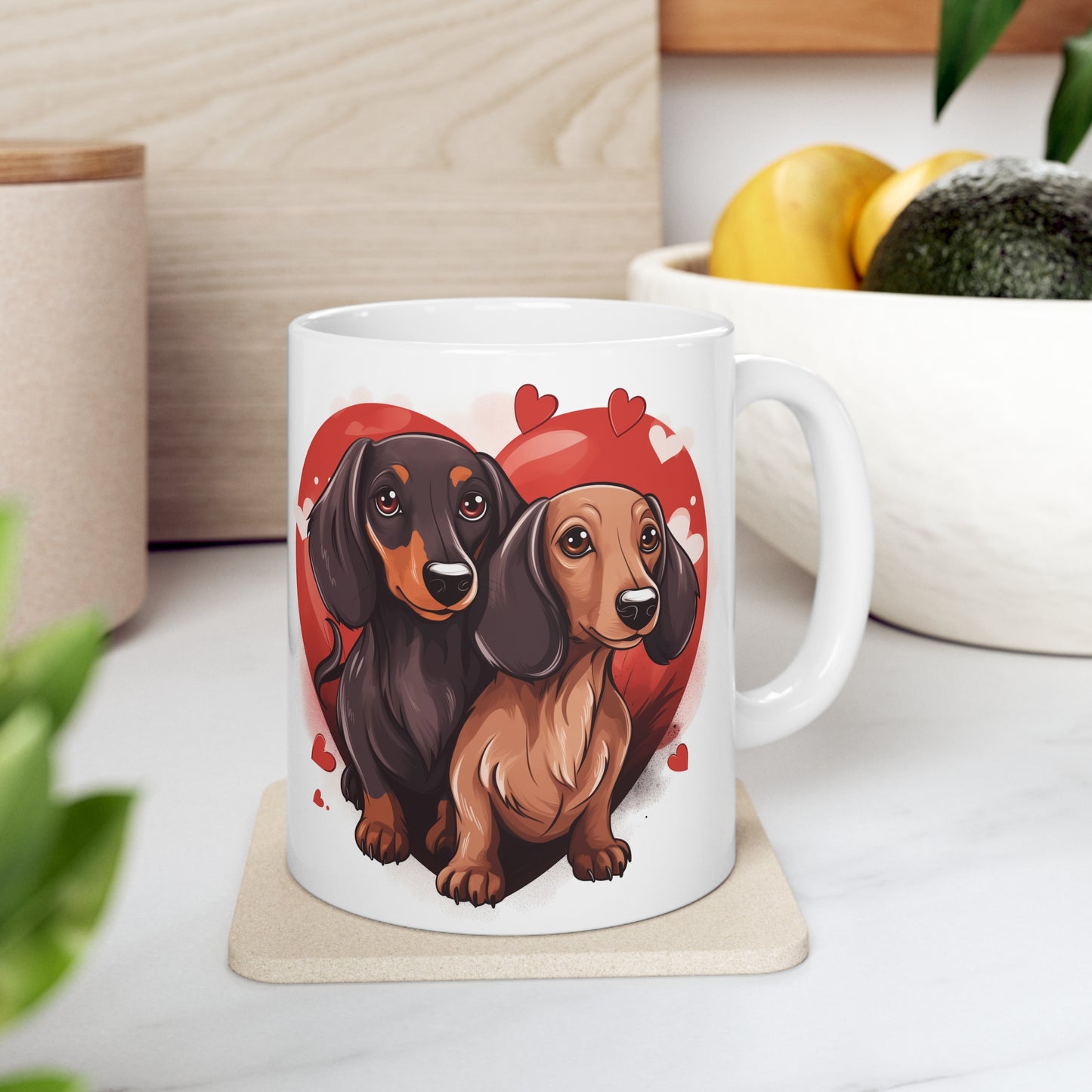 Coffee Mug - Doxies and Hearts