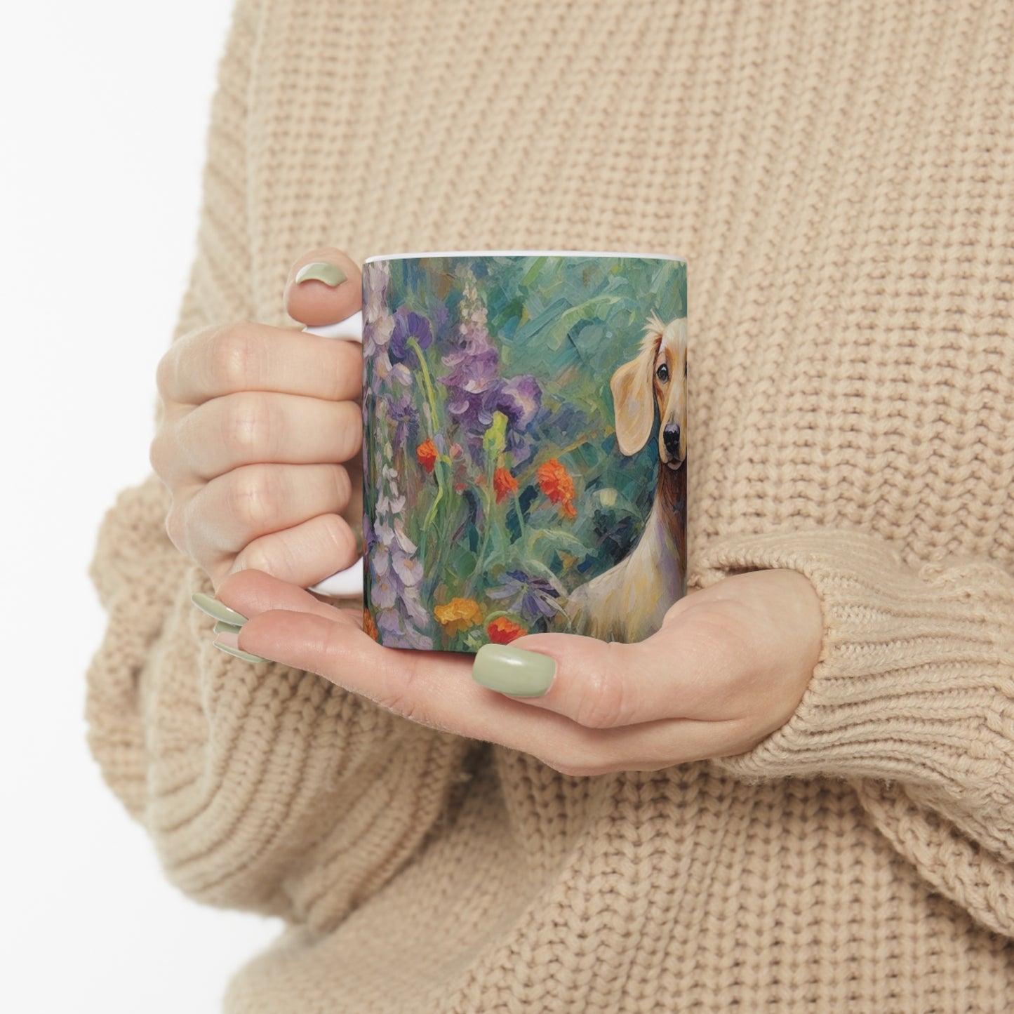 Coffee Mug - Cream in Flowers