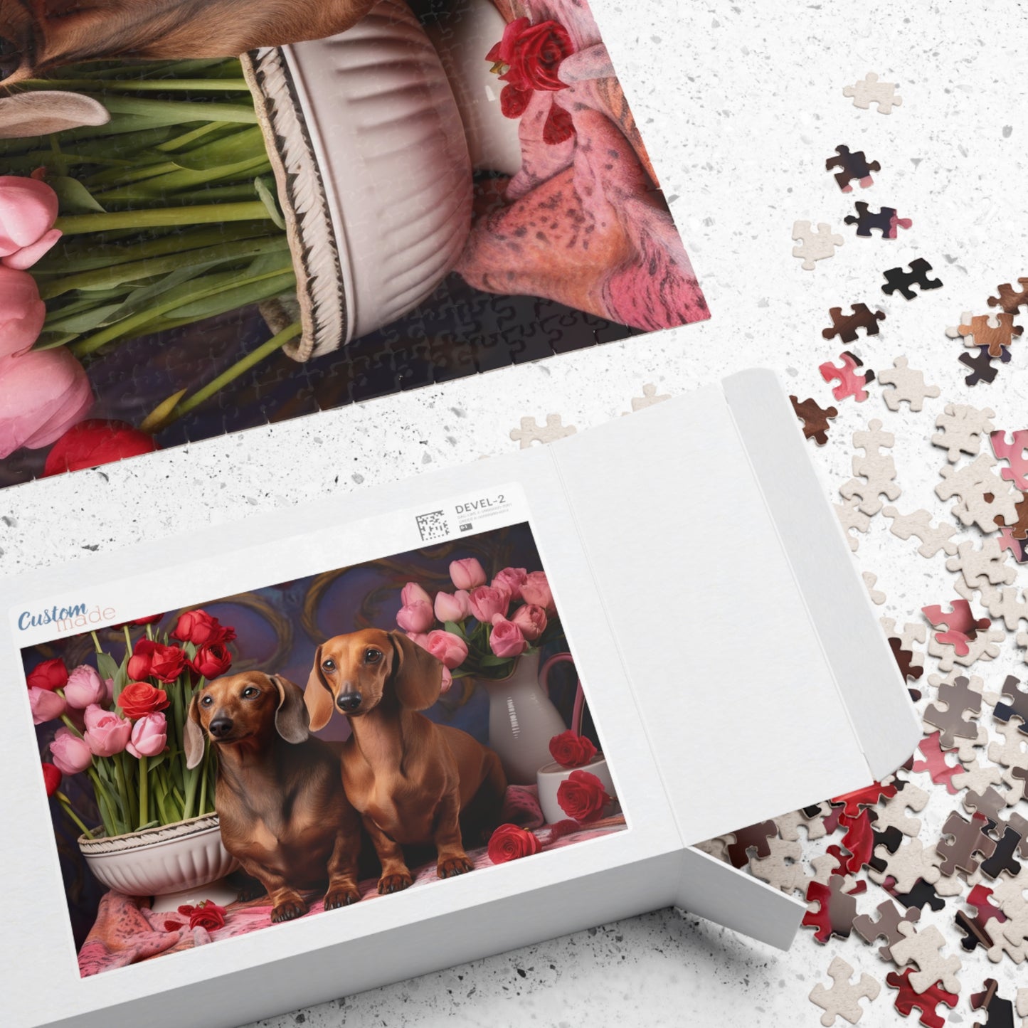 Puzzle - Wiener dogs and roses