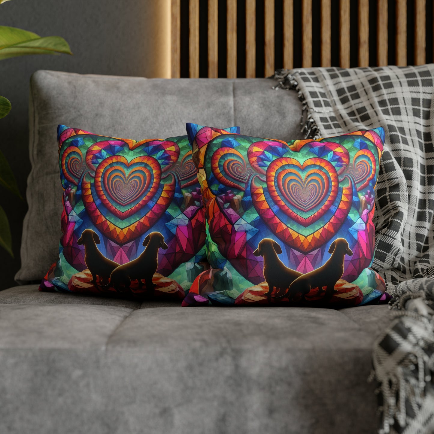 Jewel Heart Pillow Cover