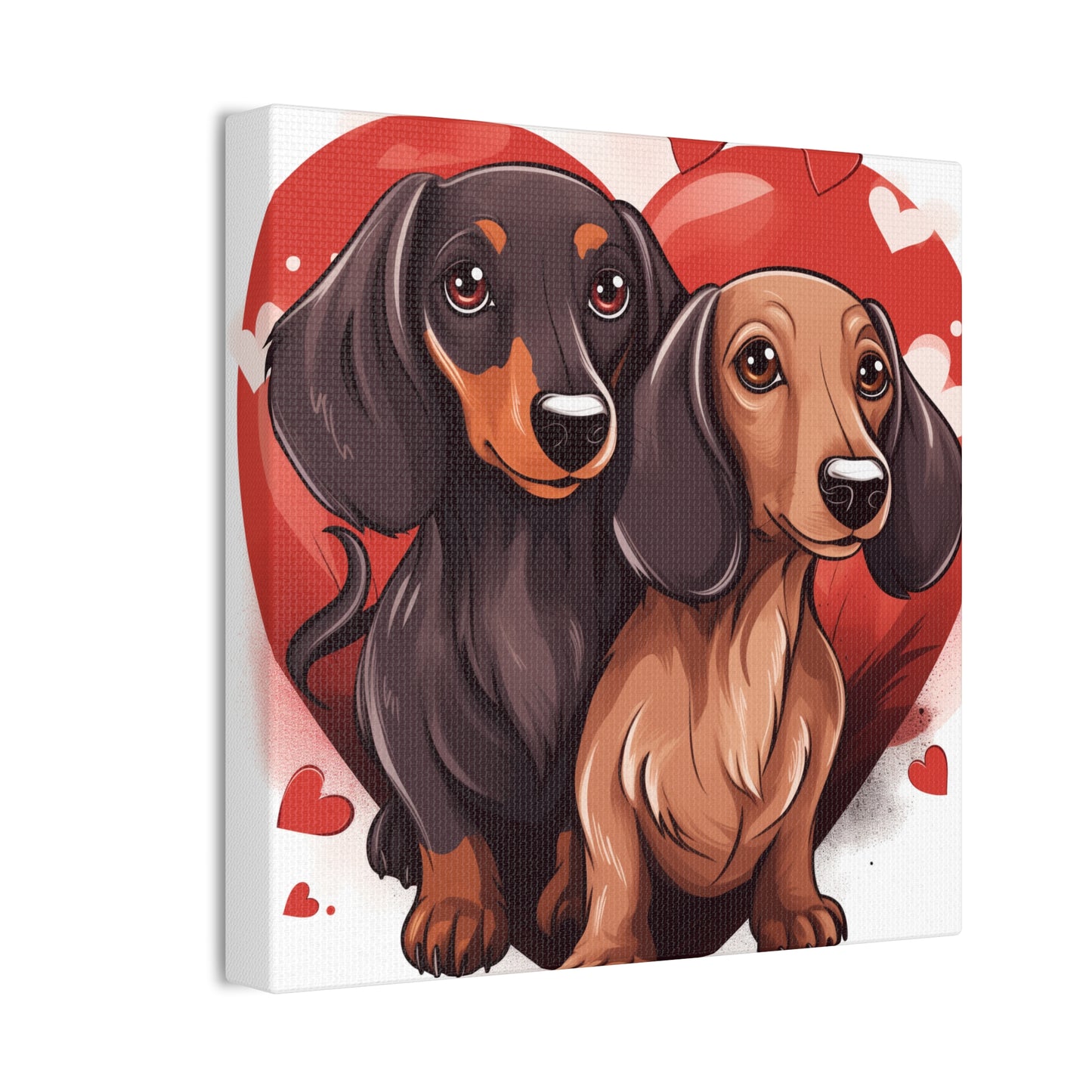 Doxie Hearts Canvas