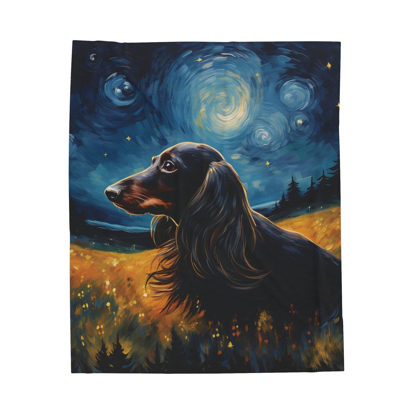 Dachshund in the Night Plush Blanket