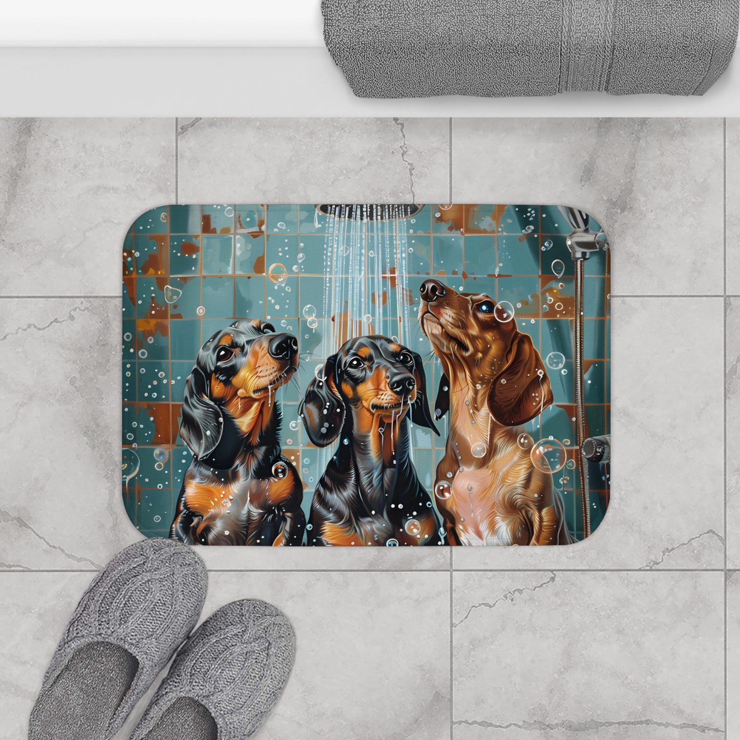 Three Weens in the Shower Bath Mat