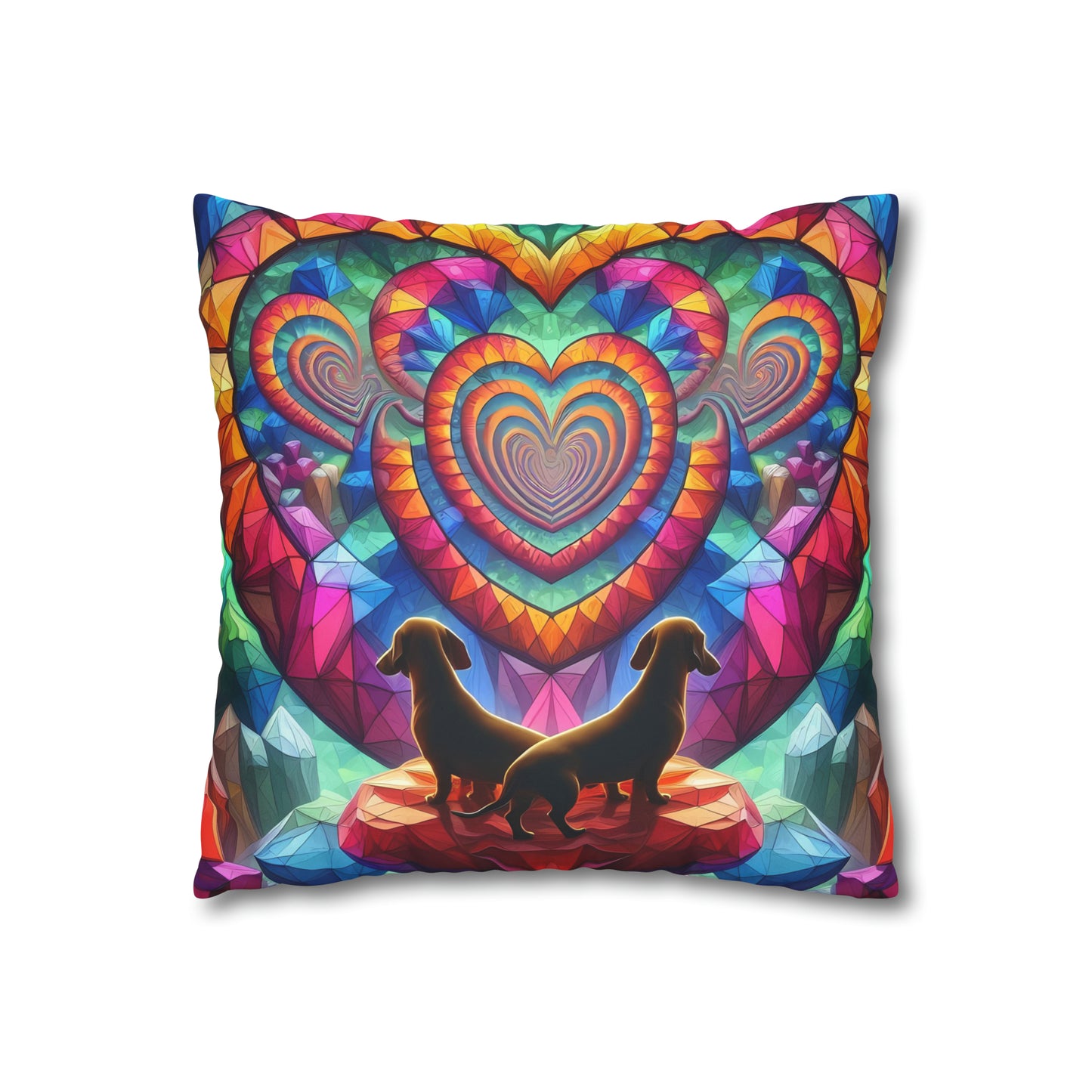 Jewel Heart Pillow Cover