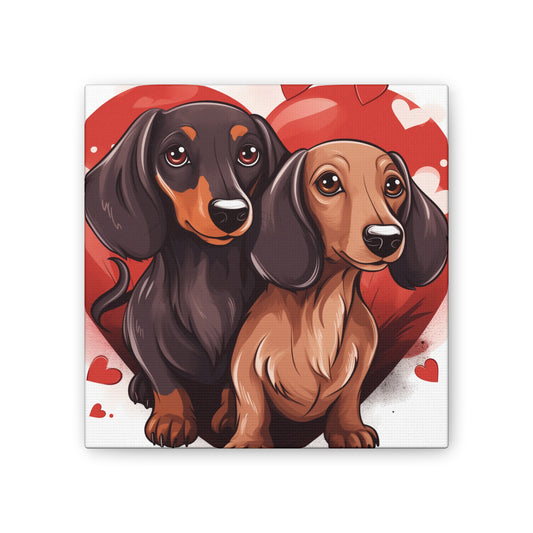 Doxie Hearts Canvas