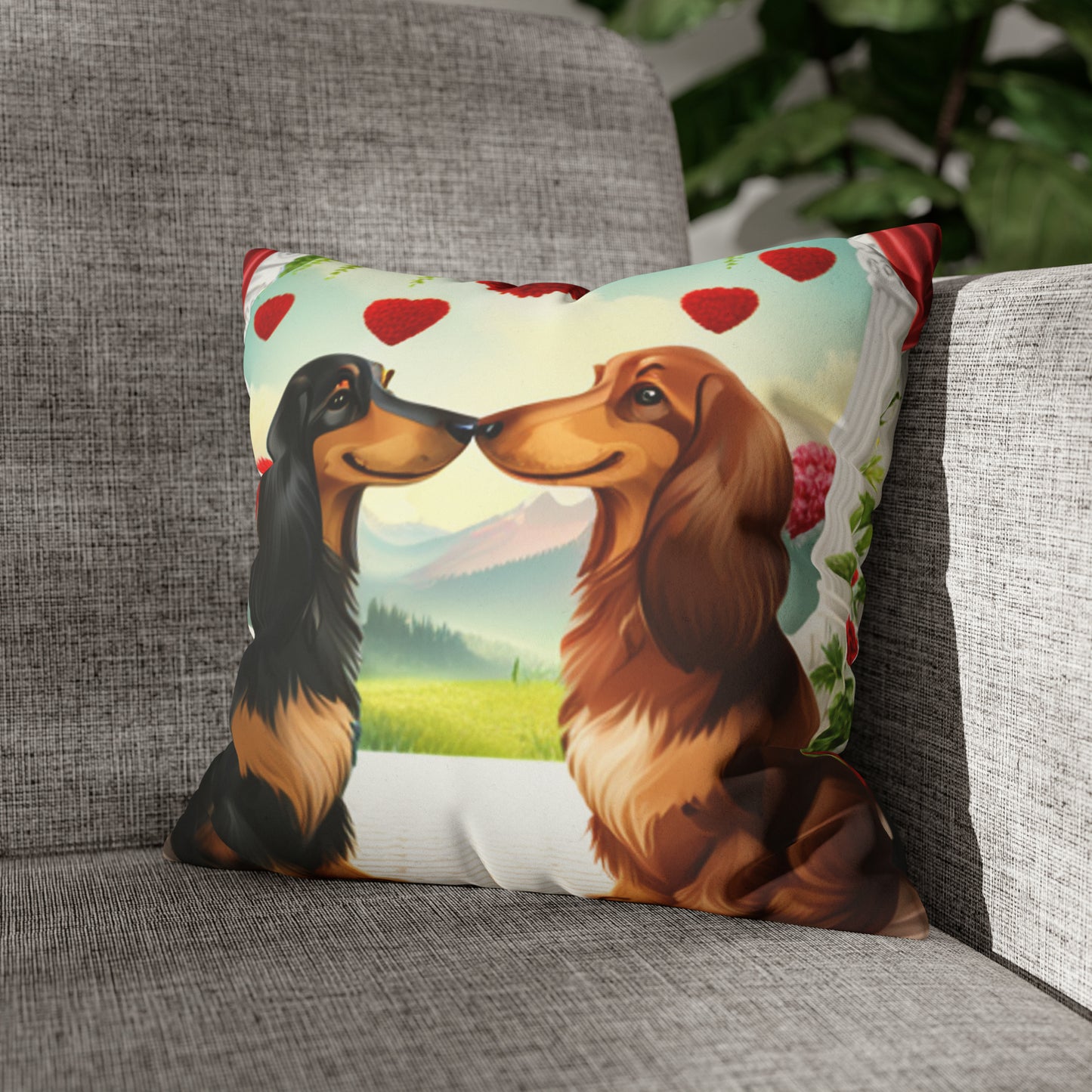 Doxies in Love Pillow Cover