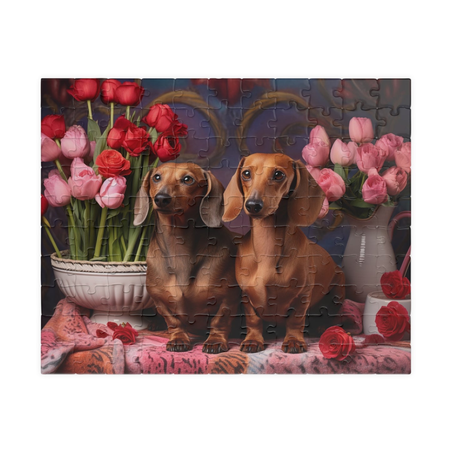 Puzzle - Wiener dogs and roses