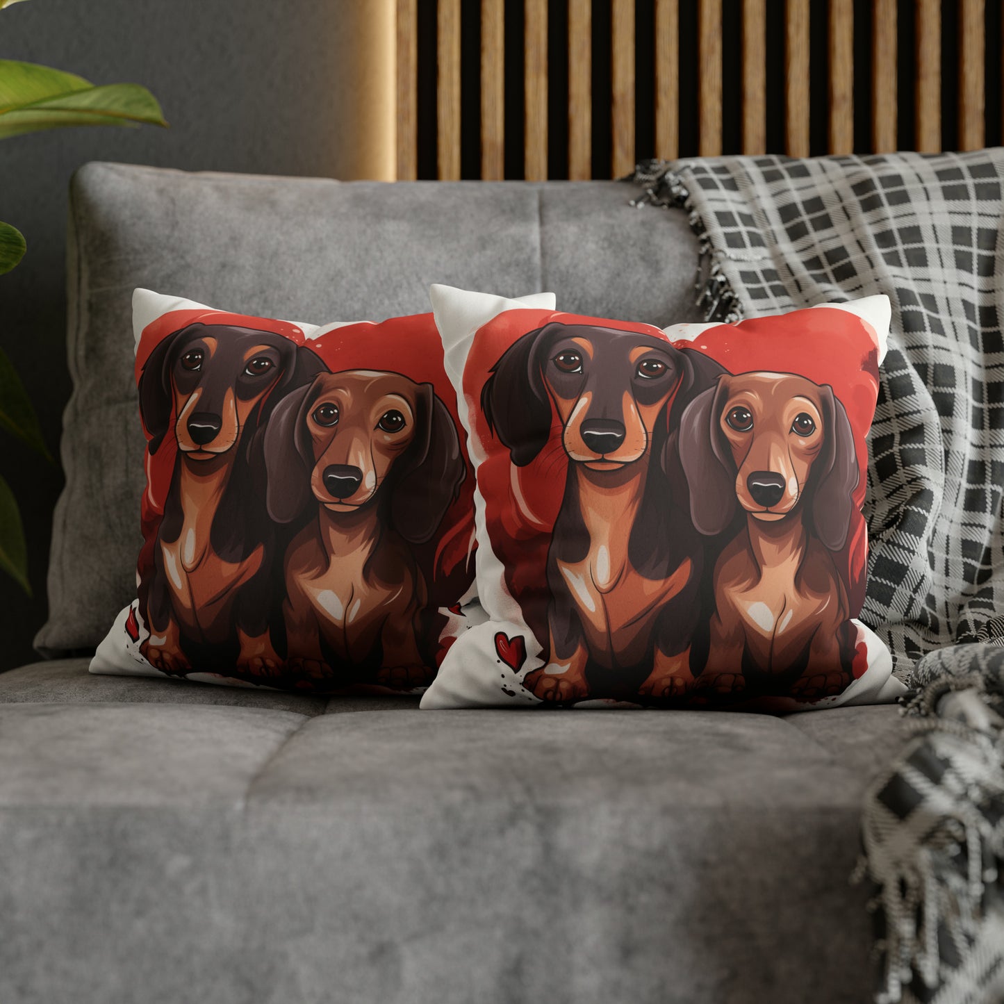 Doxie Heart Pillow Cover