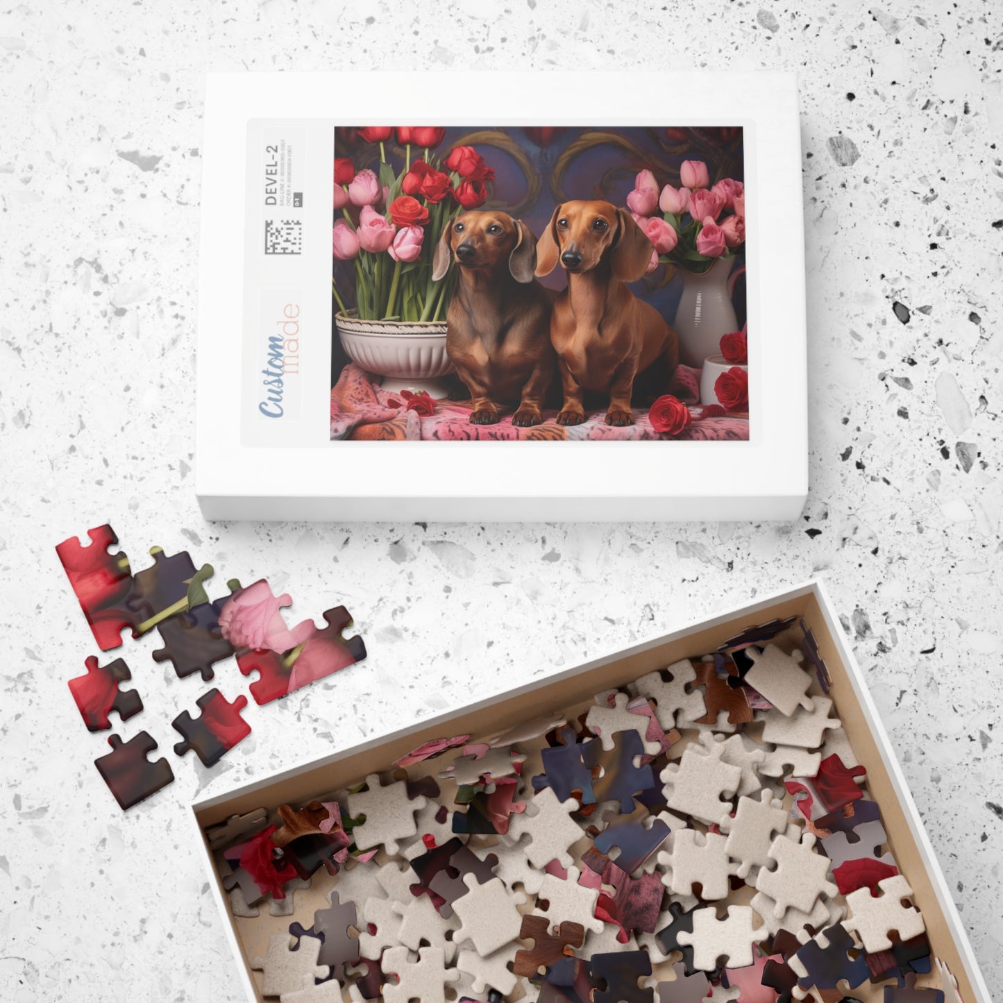 Puzzle - Wiener dogs and roses