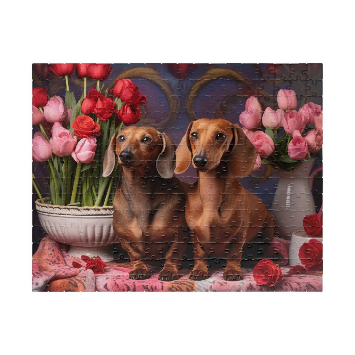 Puzzle - Wiener dogs and roses