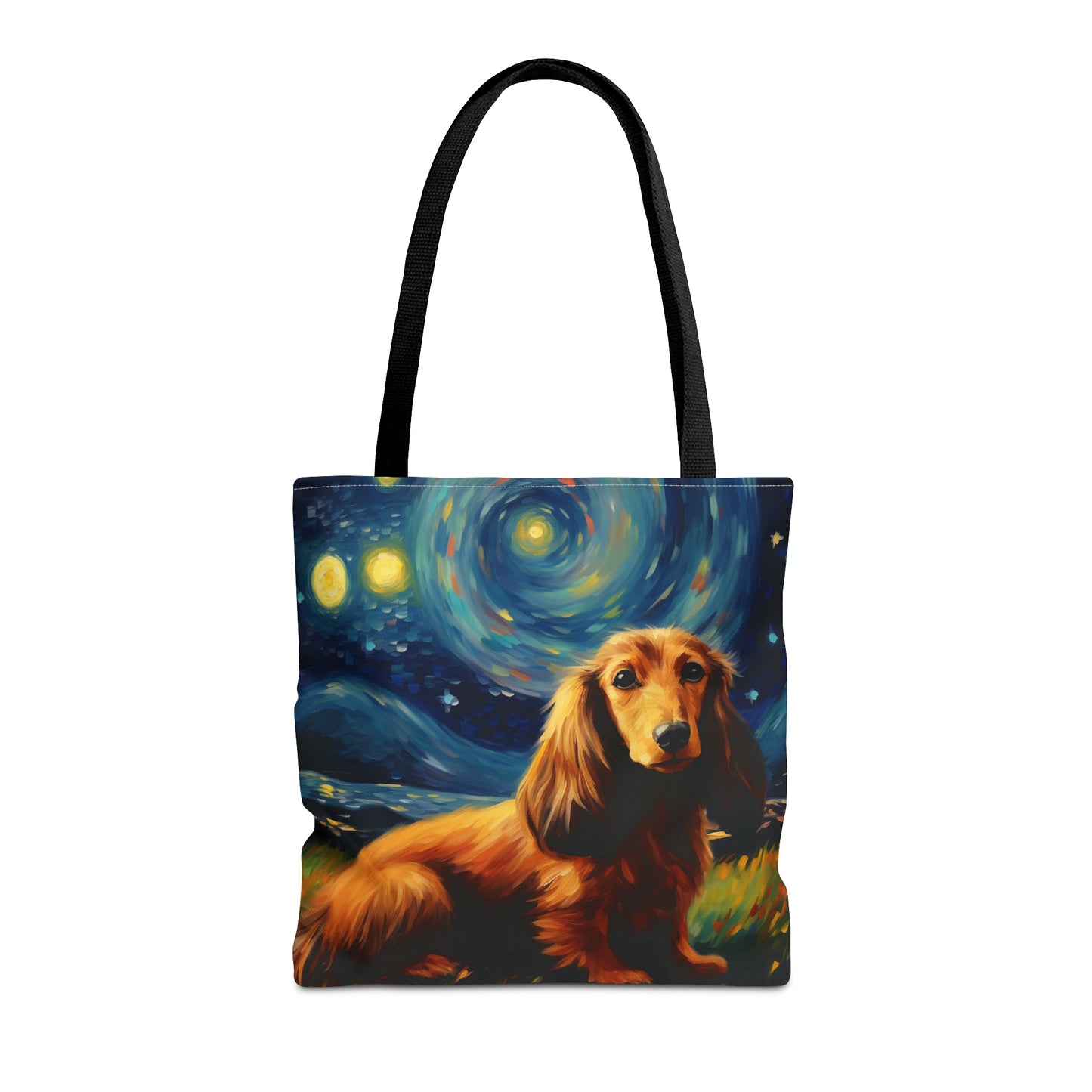 Night Stars Red Wiener Dog Tote Bag