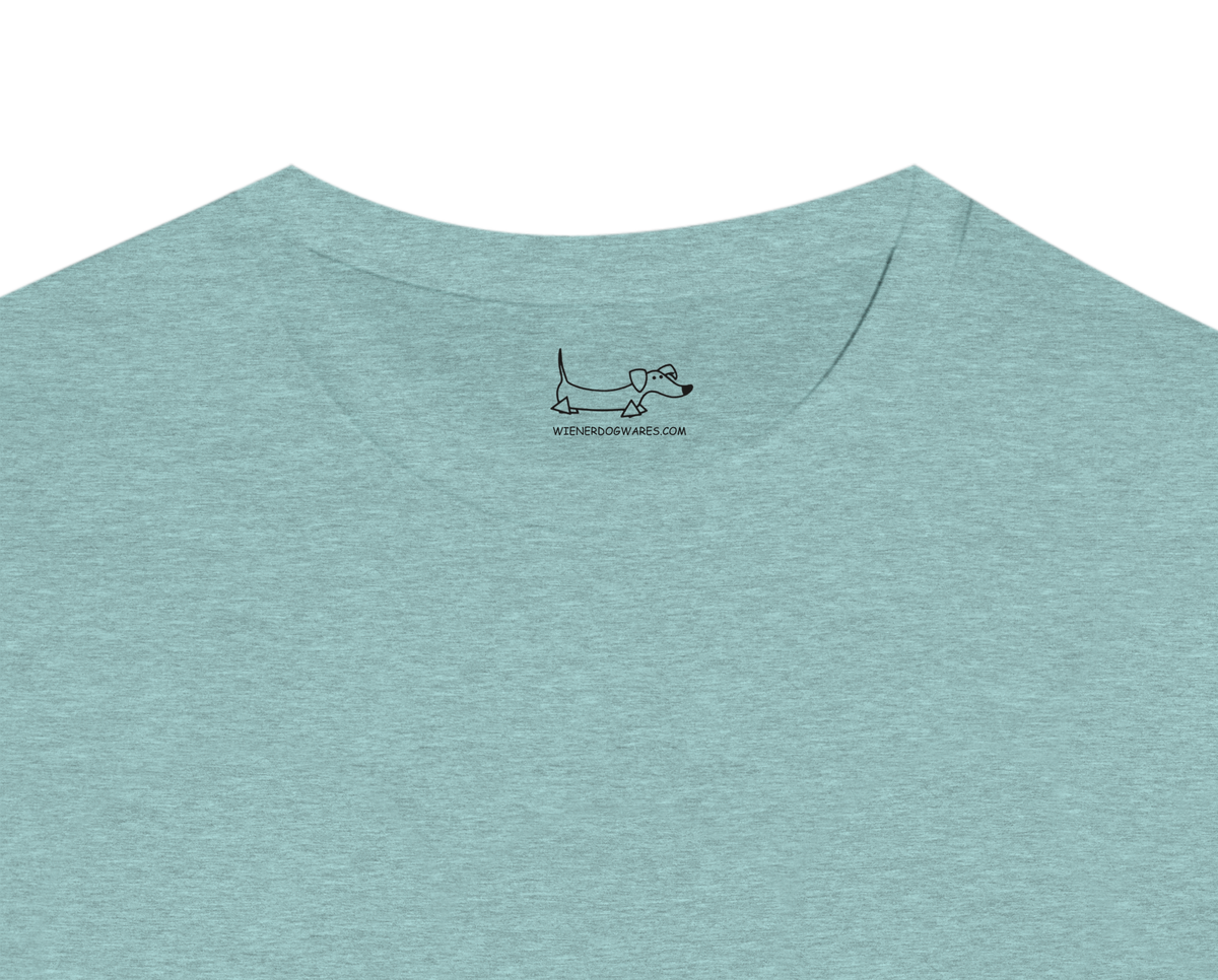 Wiener Dog Wares neck label printed inside collar of Beach Ween tee